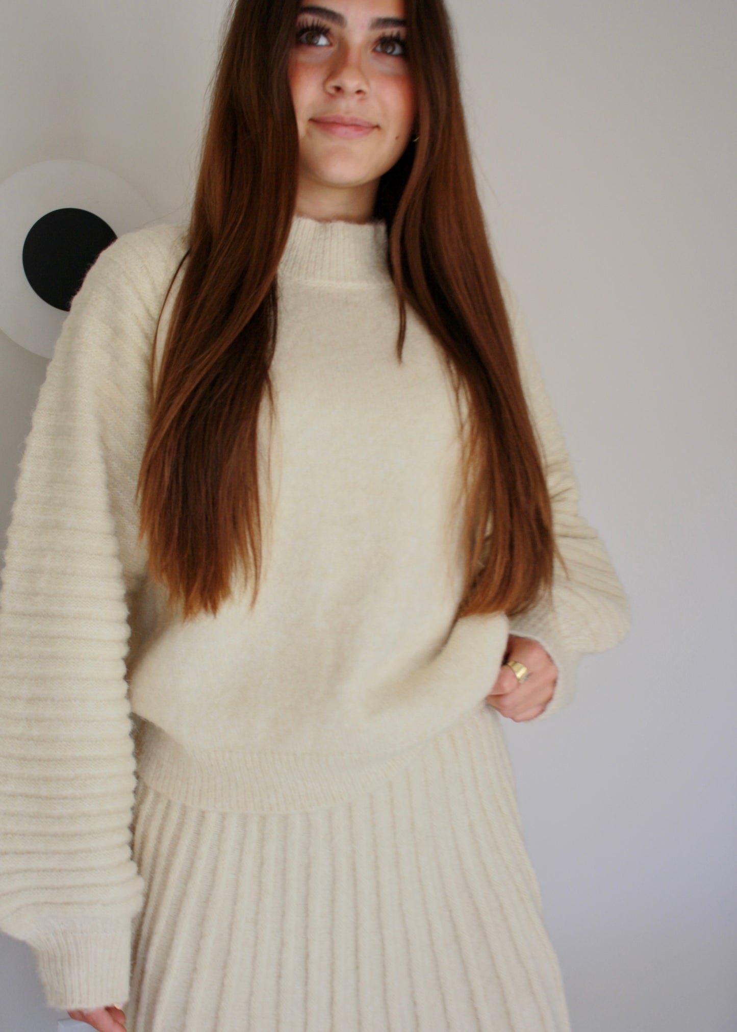 Gilmore Mockneck Knit Sweater - Light Brown
