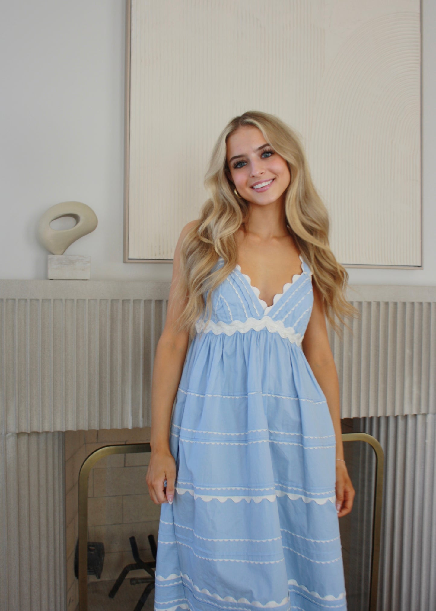 Eleanora Cotton Midi Dress - Pink/Fuscia