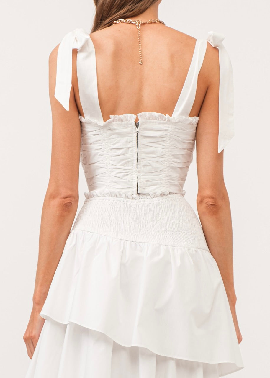 The Cape Cod Ruched Ribbon Top - Cape Standard Collection