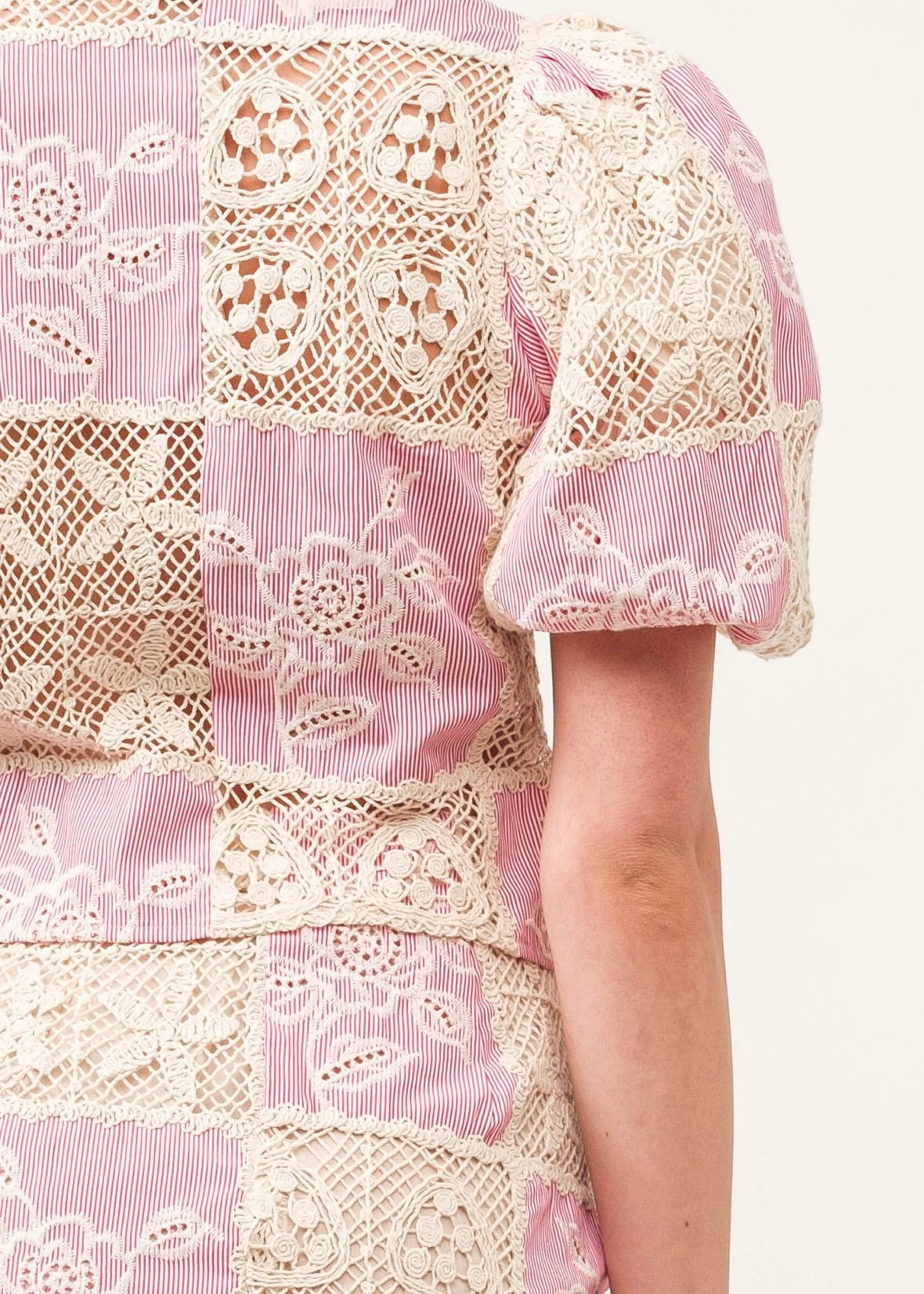 Scarlett Blossom Crochet Tie Top - Rosy Red