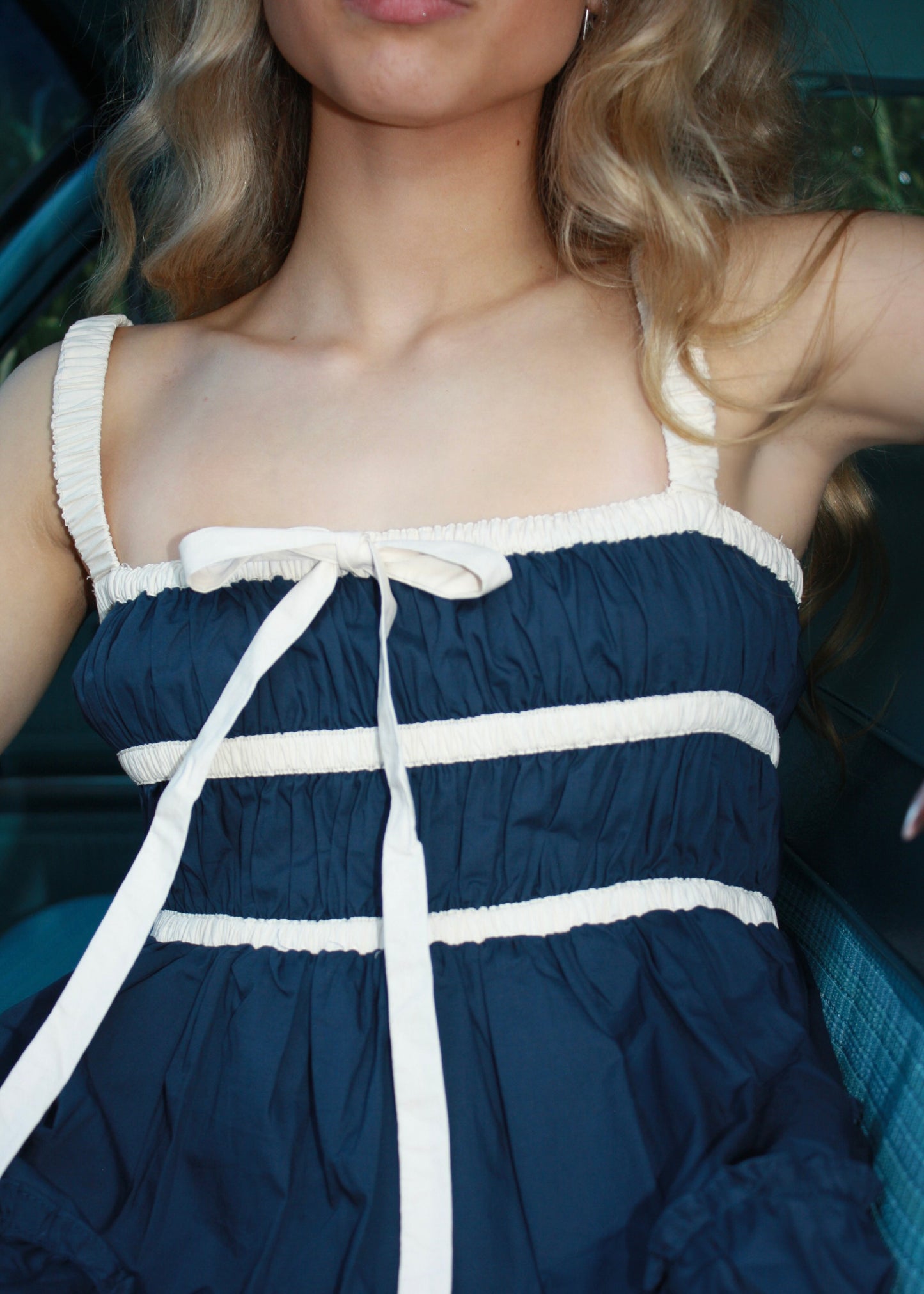 Mini Coquette Dress - Navy Blue