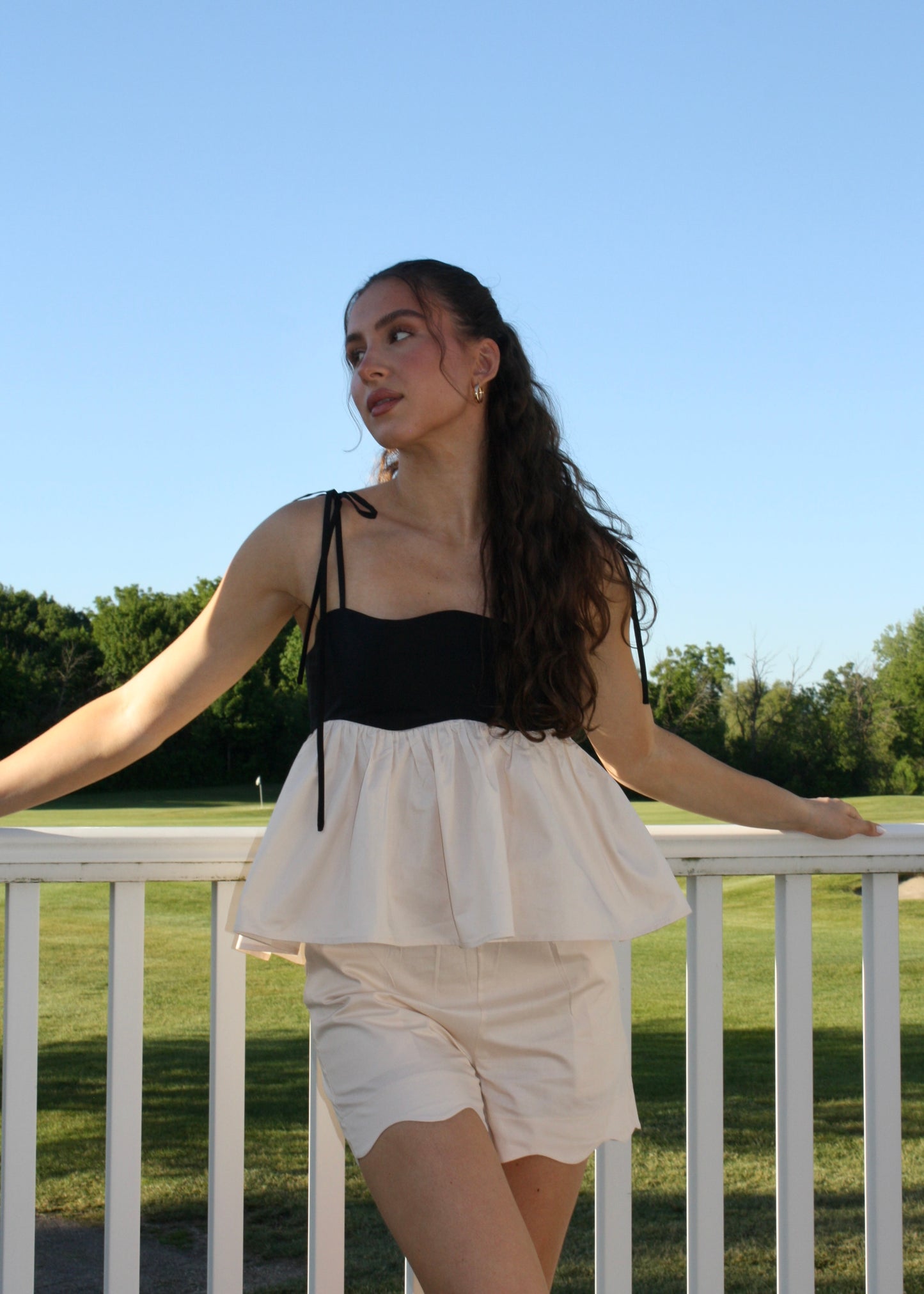 Country Club Scalloped Shorts - Cream