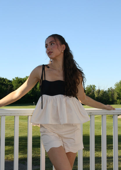 Country Club Scalloped Shorts - Cream