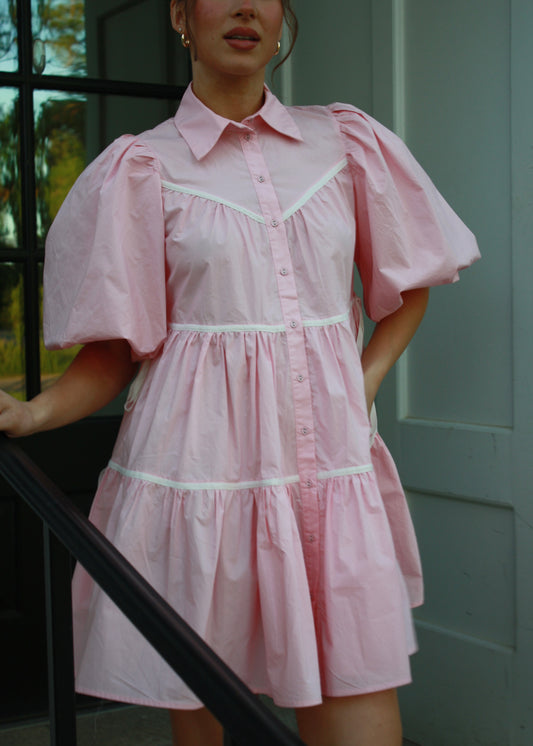 Cotton Candy Pink Babydoll Dress