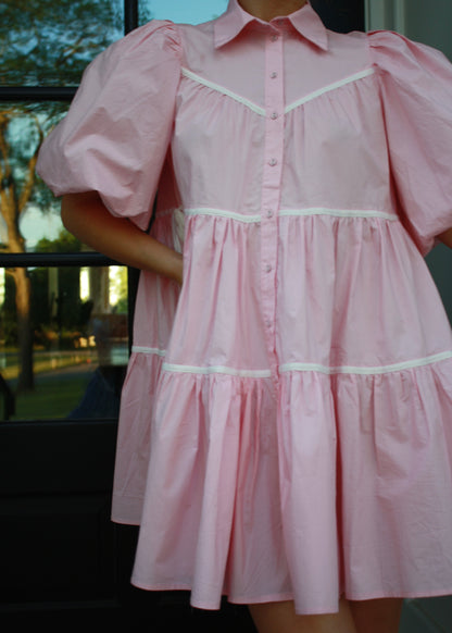Cotton Candy Pink Babydoll Dress