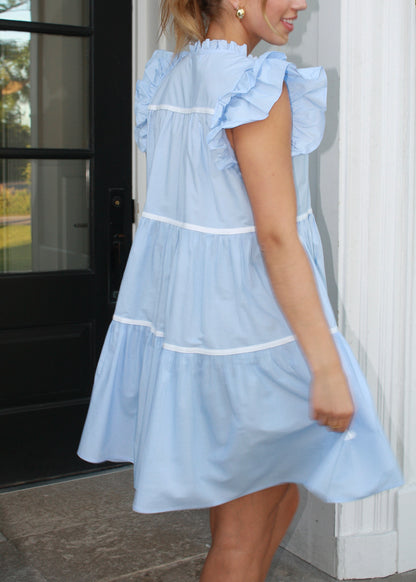 Classic Charm Babydoll Dress - Baby Blue
