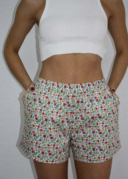 Flower Garden Boxer Short - Floral Print - Oversized Boyfriend Fit