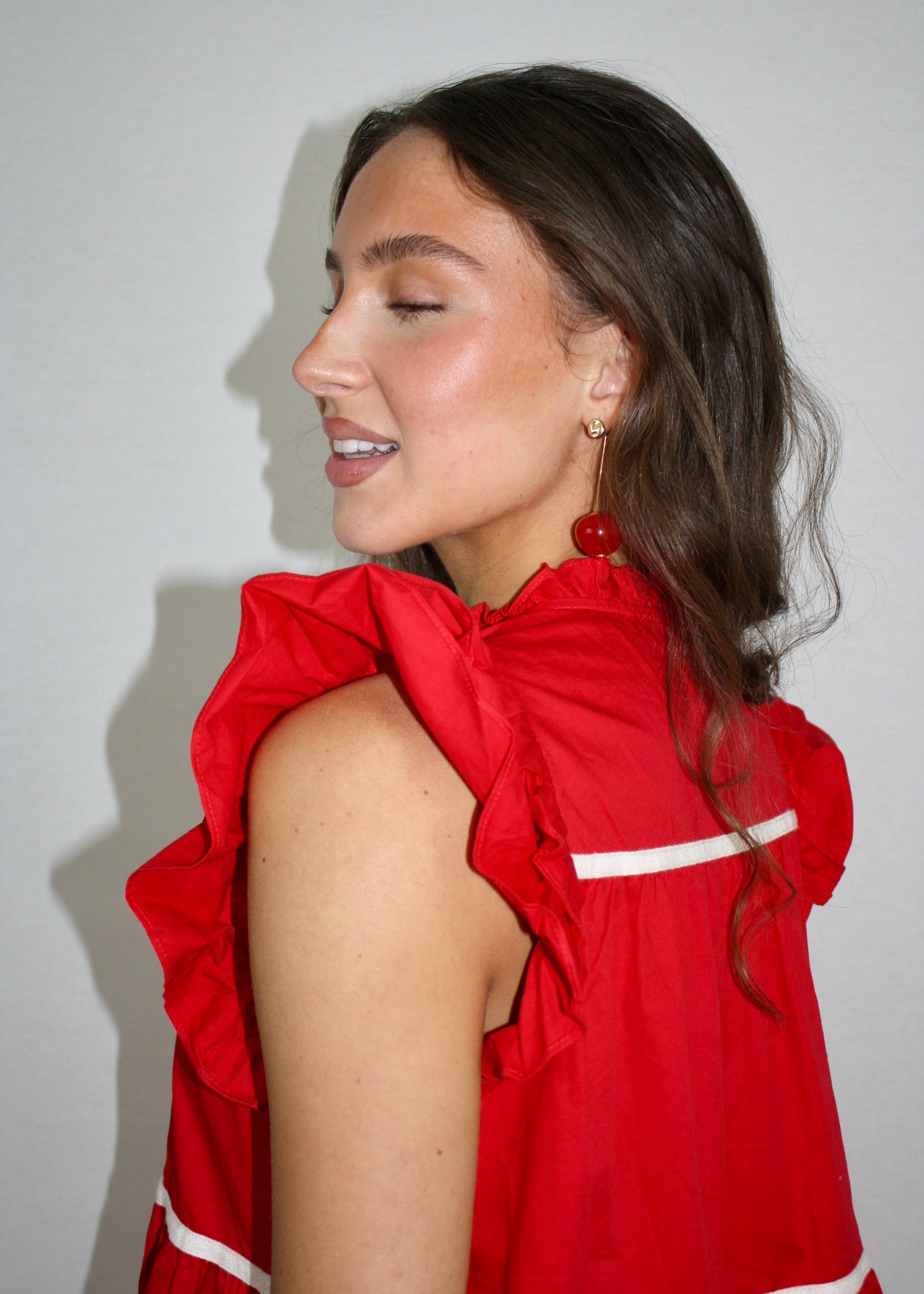 Cherry Charm Dress - Red - Babydoll