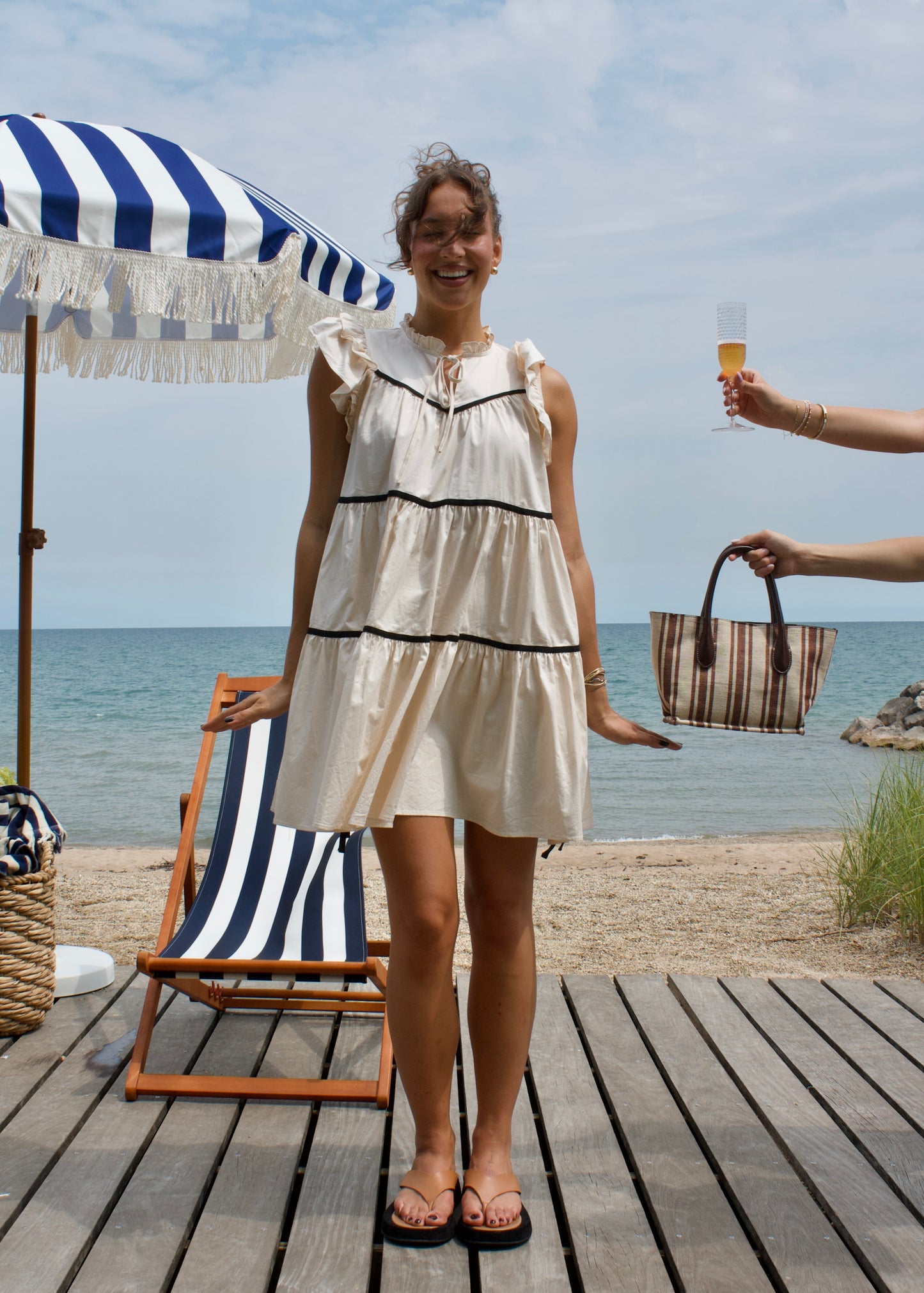 Classic Charm Babydoll Dress - Cream