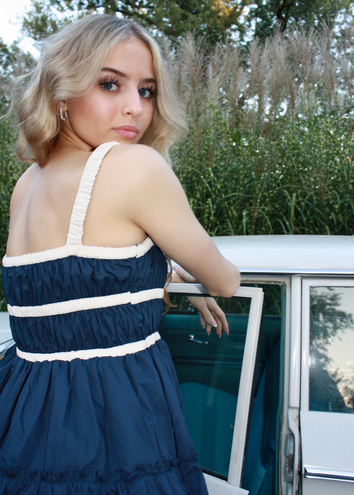 Mini Coquette Dress - Navy Blue