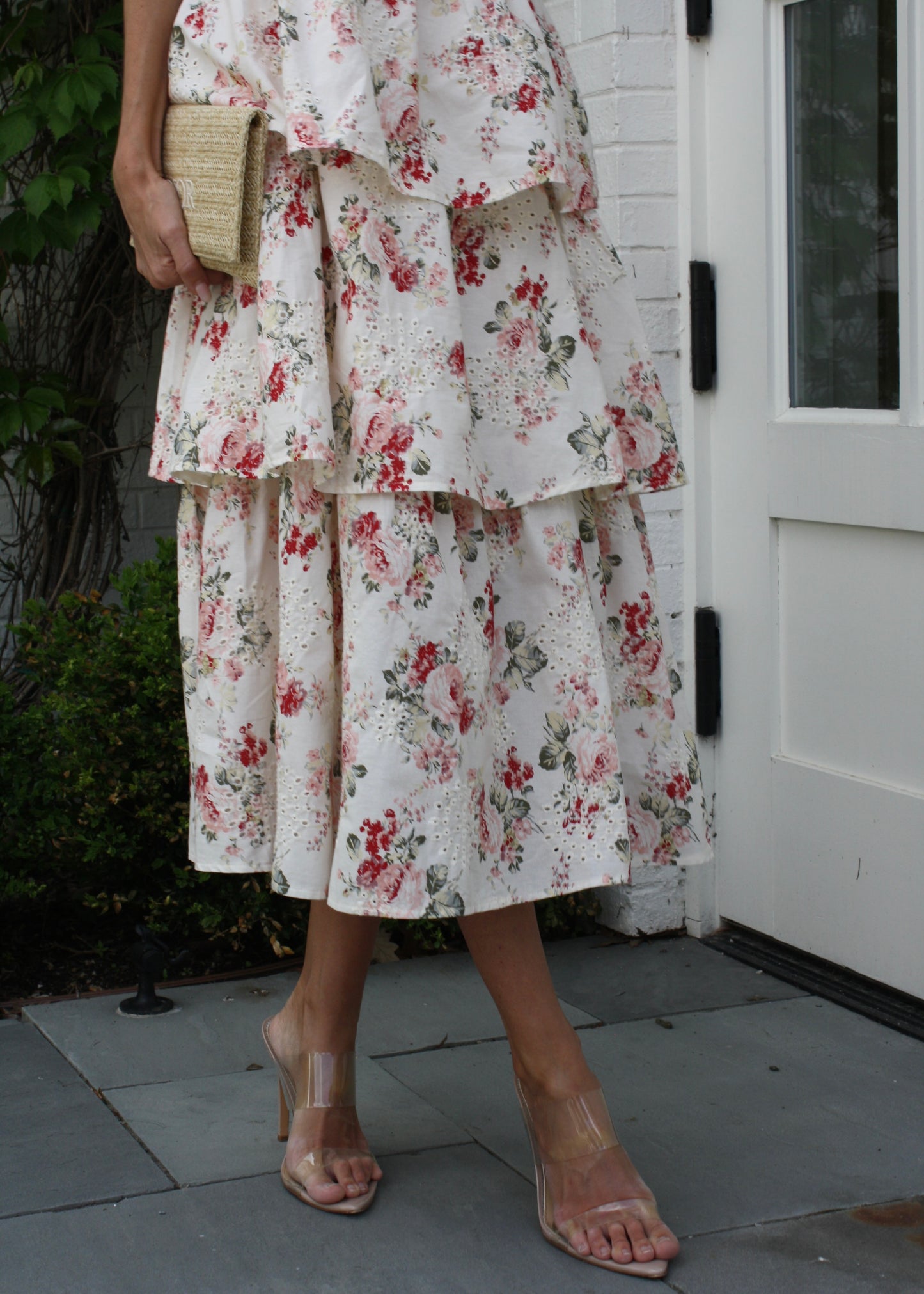 Mama Mia Pink Corset Flower Dress - Tiered