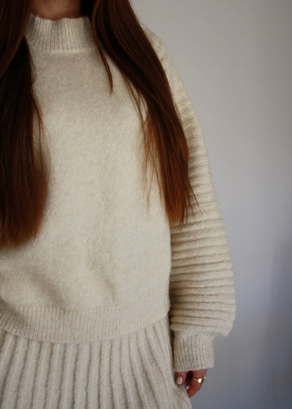Gilmore Mockneck Knit Sweater - Cream