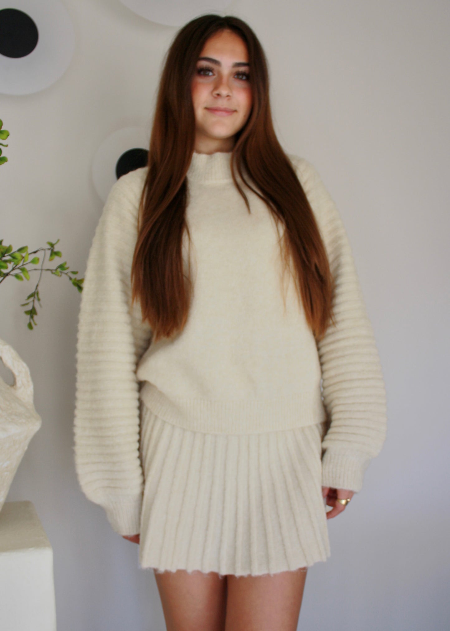 Gilmore Mockneck Knit Sweater - Cream