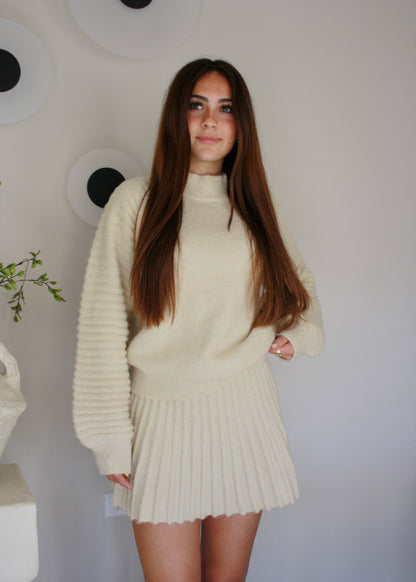 Gilmore Mockneck Knit Sweater - Cream
