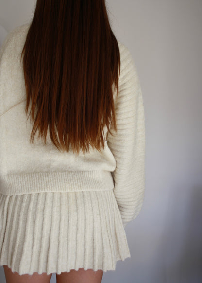 Gilmore Mockneck Knit Sweater - Cream