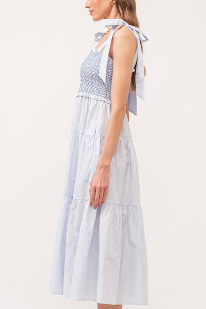 Bluebell Dream Midi - Baby Blue Stripes