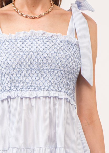 Bluebell Dream Midi - Baby Blue Stripes