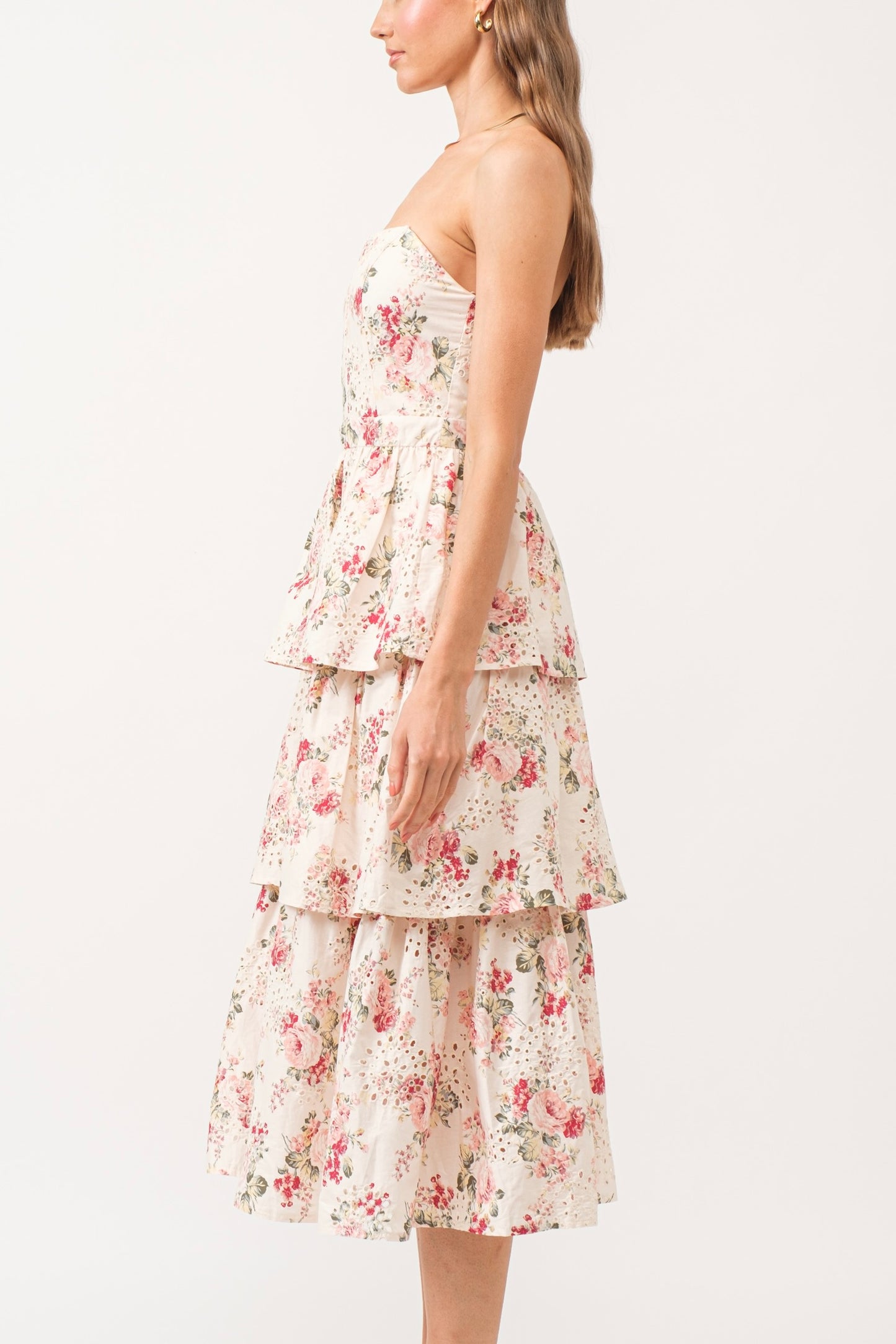 Mama Mia Pink Corset Flower Dress - Tiered
