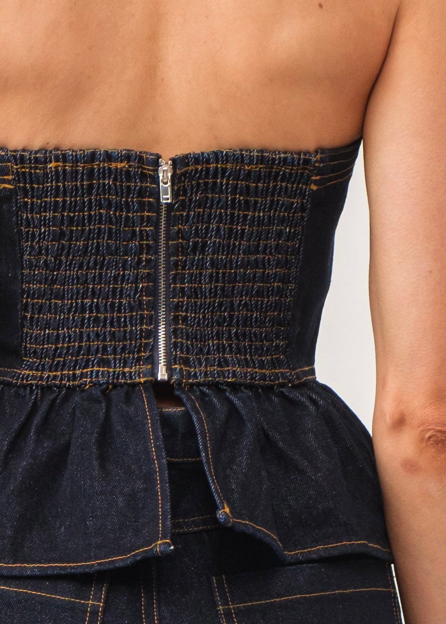 Midnight Denim Duo Strapless Top - Deep Blue