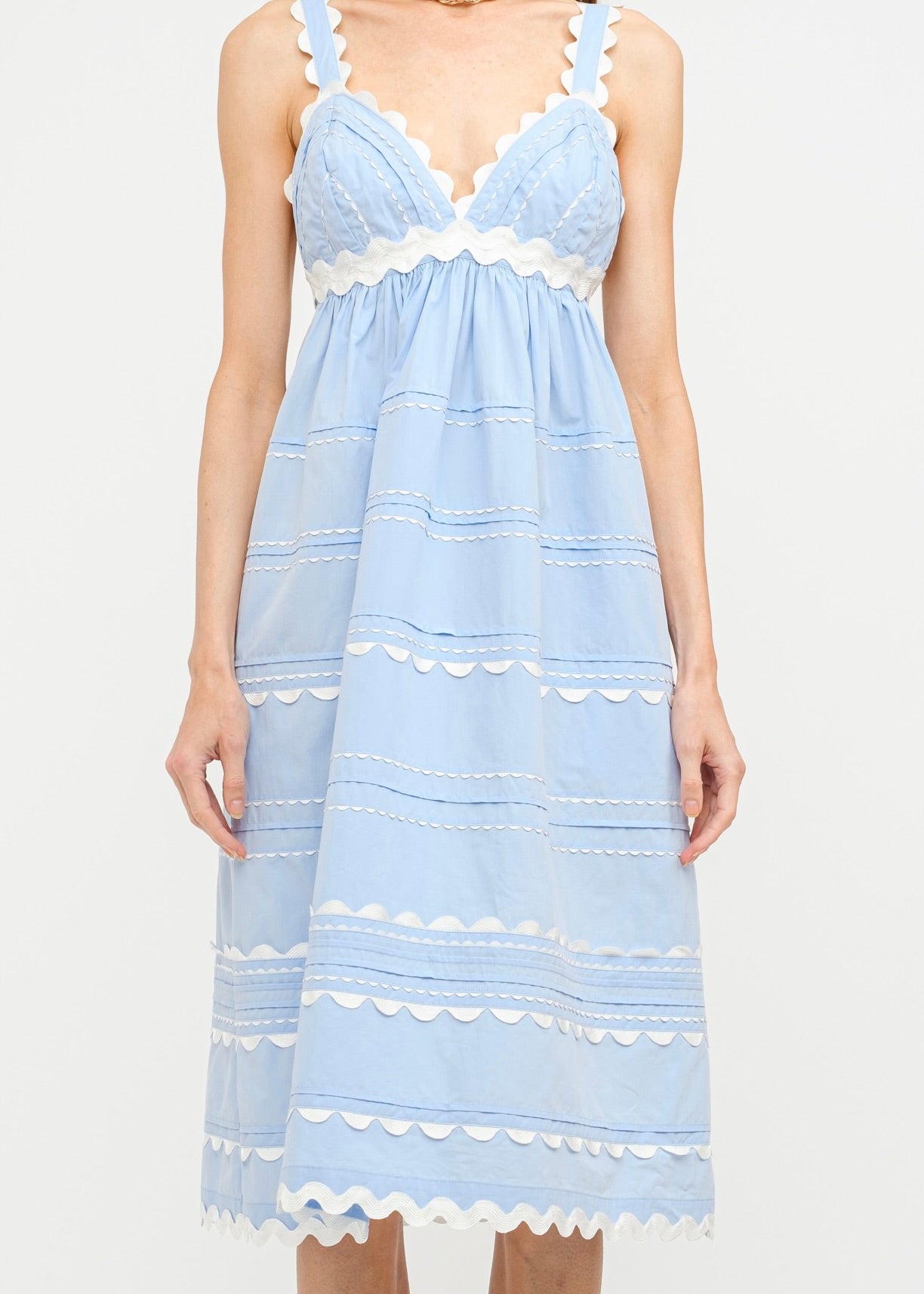 Eleanora Cotton Midi Dress - Baby Blue