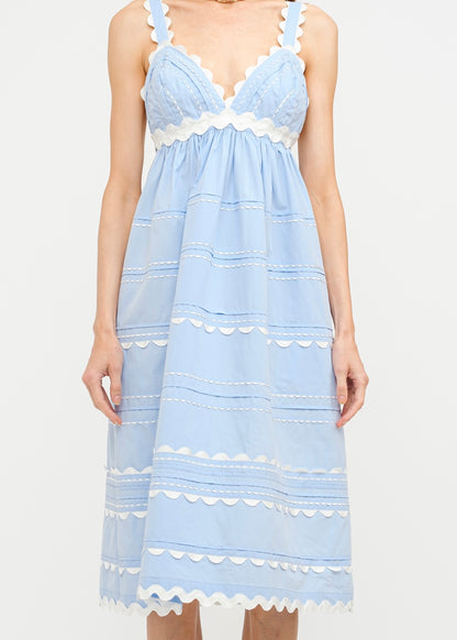 Eleanora Cotton Midi Dress - Baby Blue
