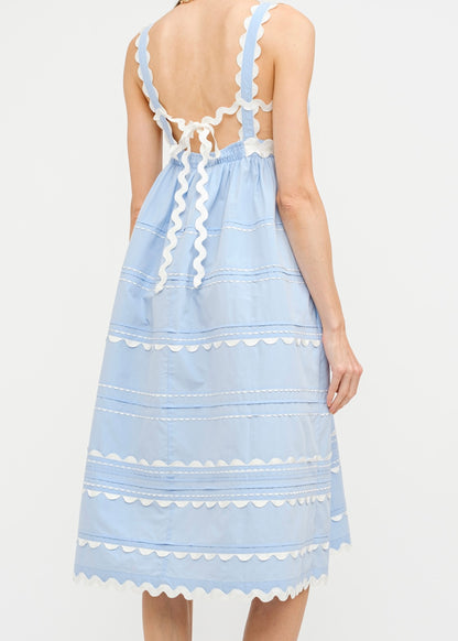 Eleanora Cotton Midi Dress - Baby Blue