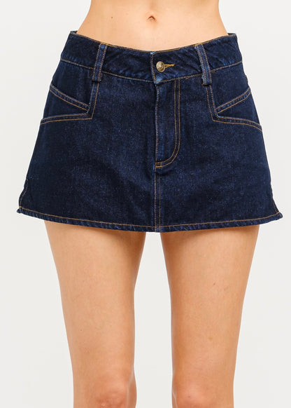 Midnight Denim Duo Skirt/Skort - Deep Blue