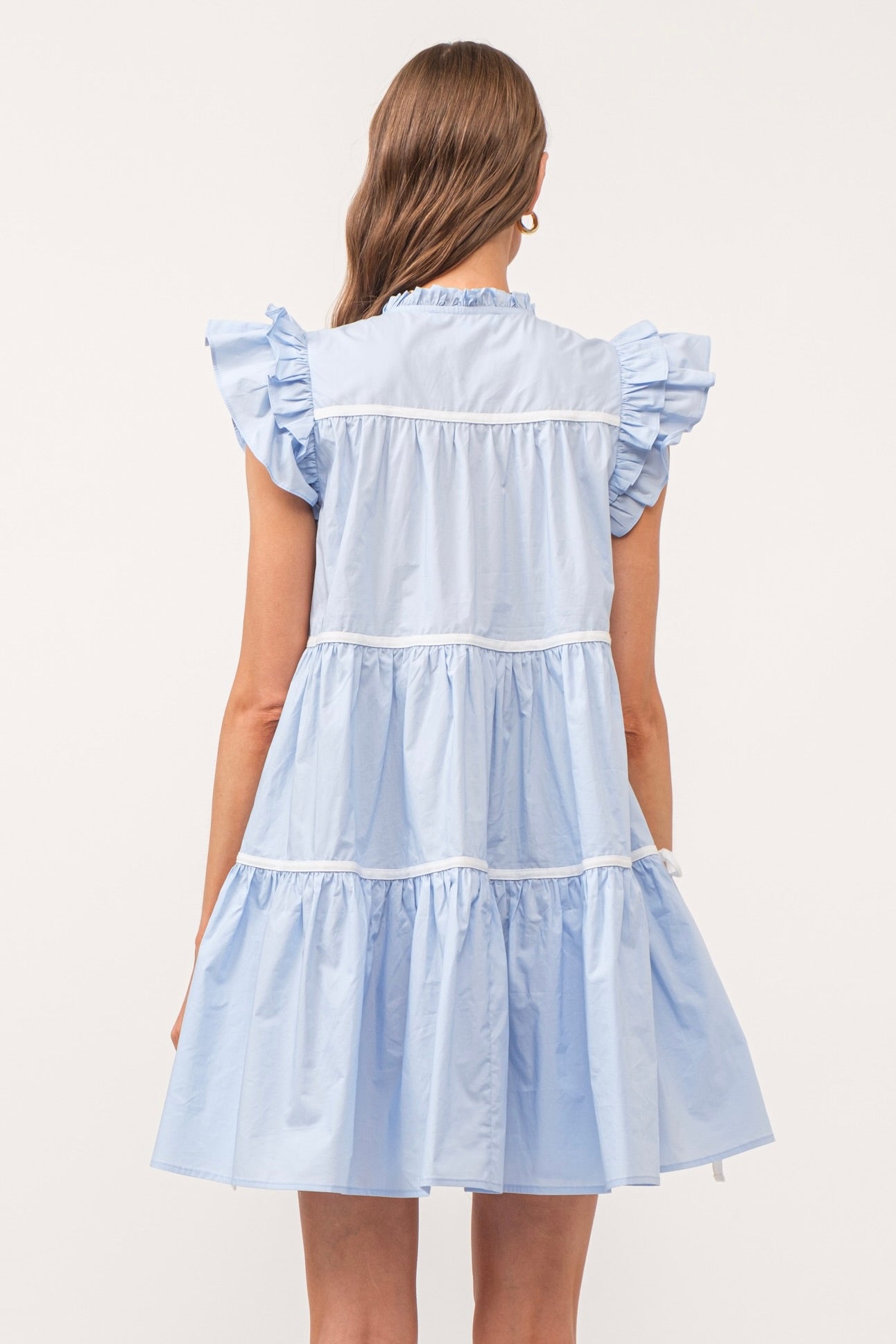 Classic Charm Babydoll Dress - Baby Blue