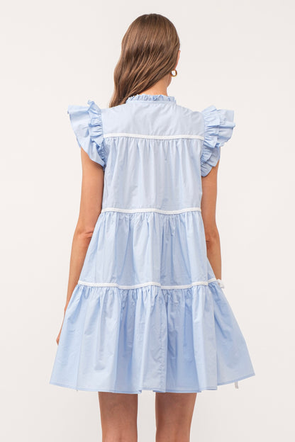 Classic Charm Babydoll Dress - Baby Blue