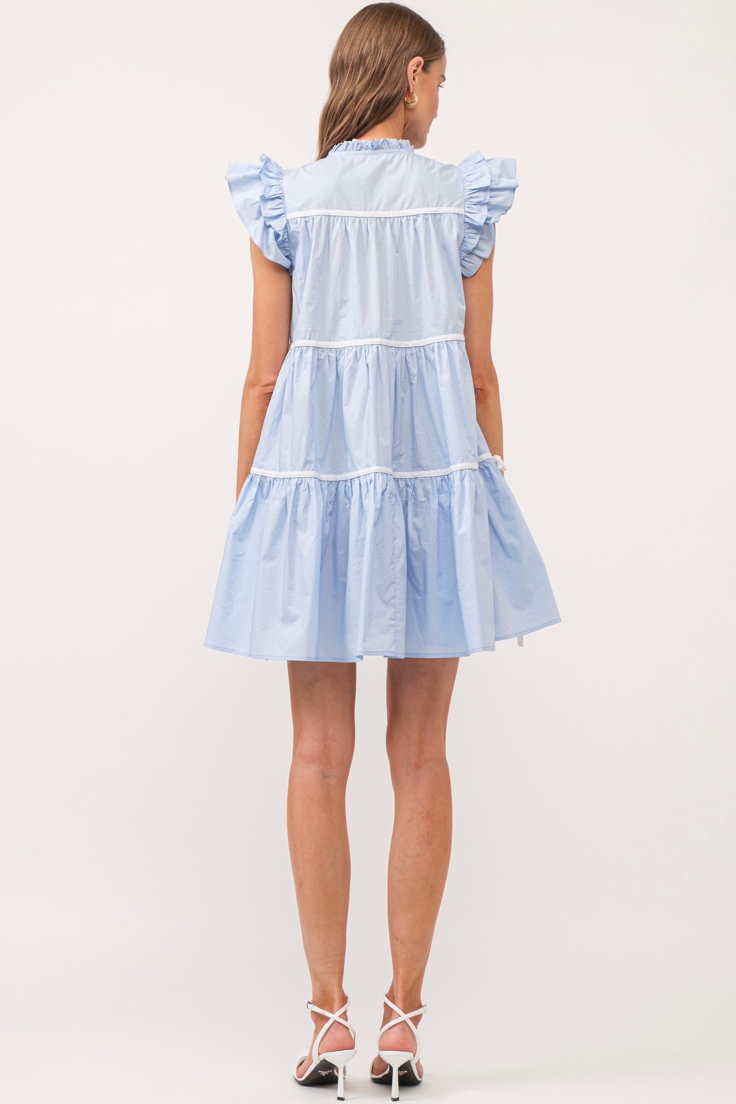 Classic Charm Babydoll Dress - Baby Blue