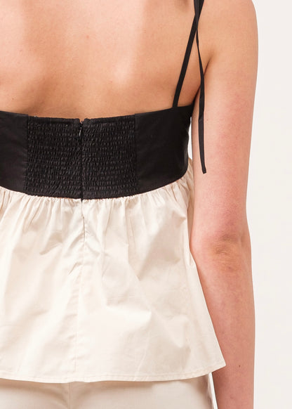 Country Club Flared Top - Cream and Black