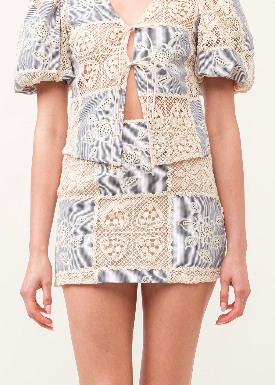 Marina Seabreeze Crochet Skirt - Navy Blue