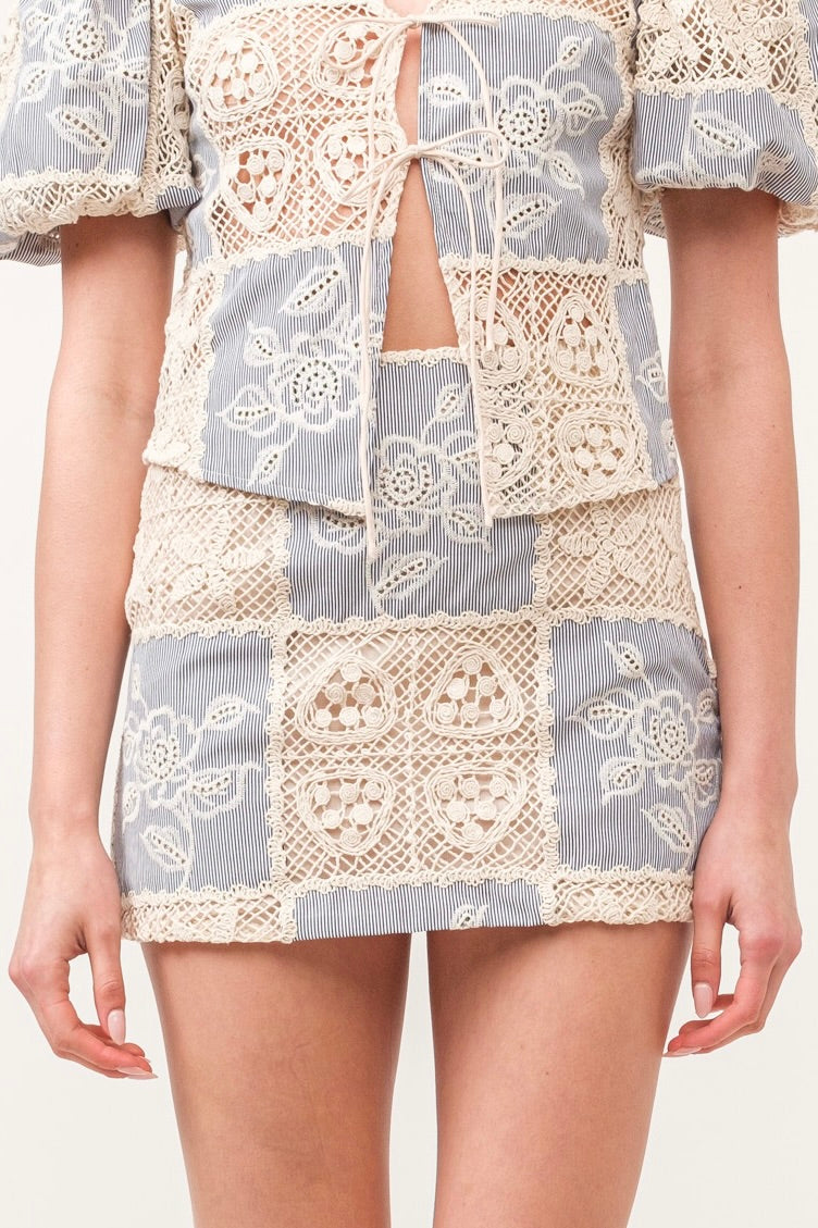 Marina Seabreeze Crochet Skirt - Navy Blue