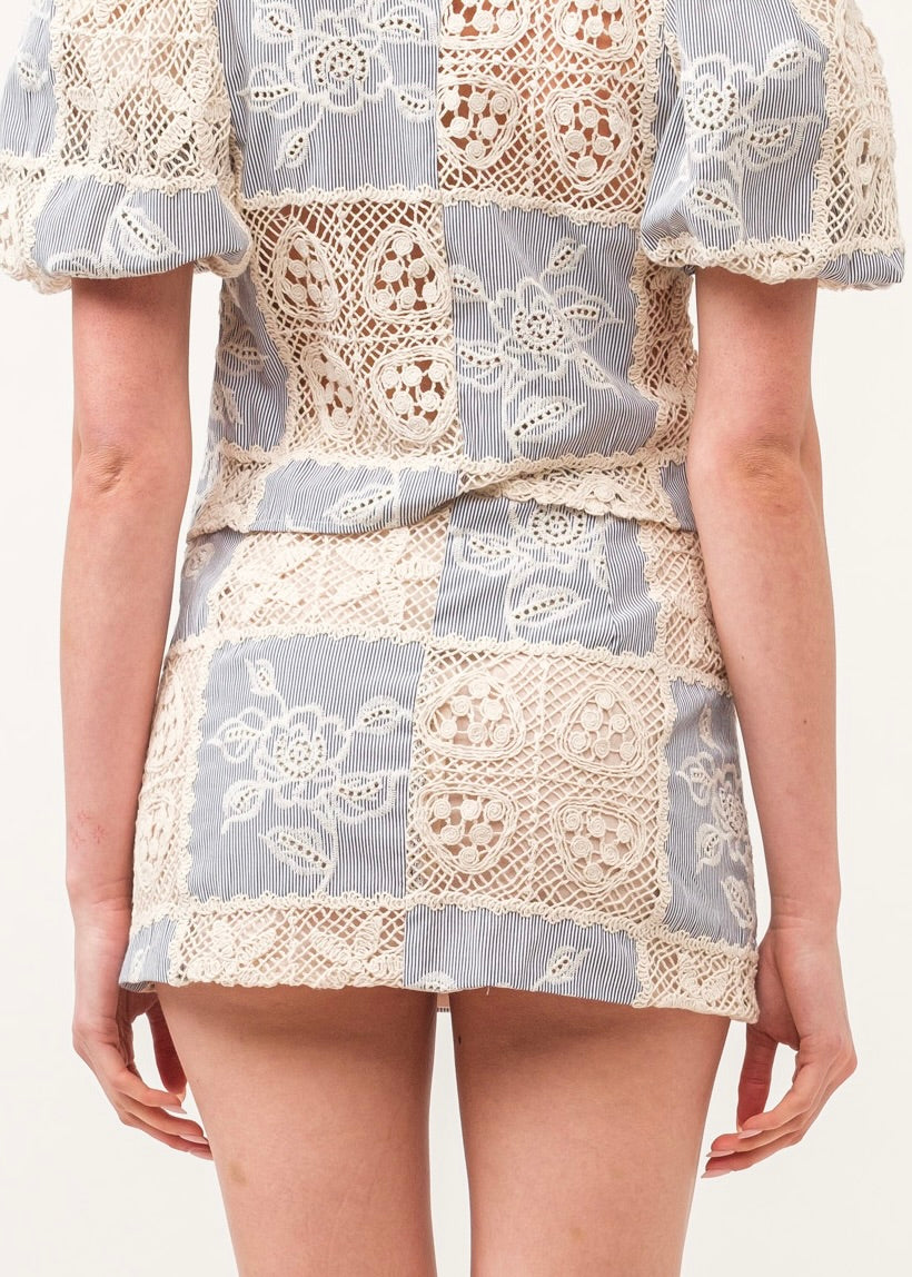 Marina Seabreeze Crochet Skirt - Navy Blue